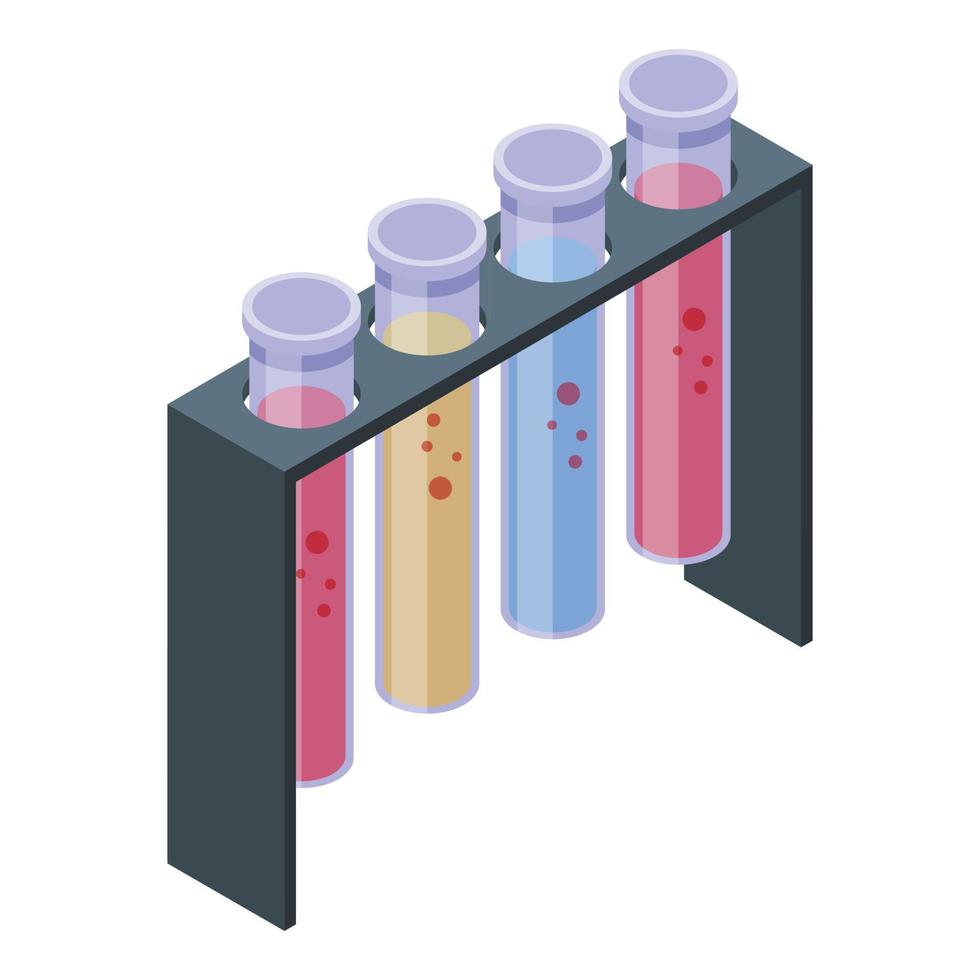Gmo tubes lab icon, isometric style vector