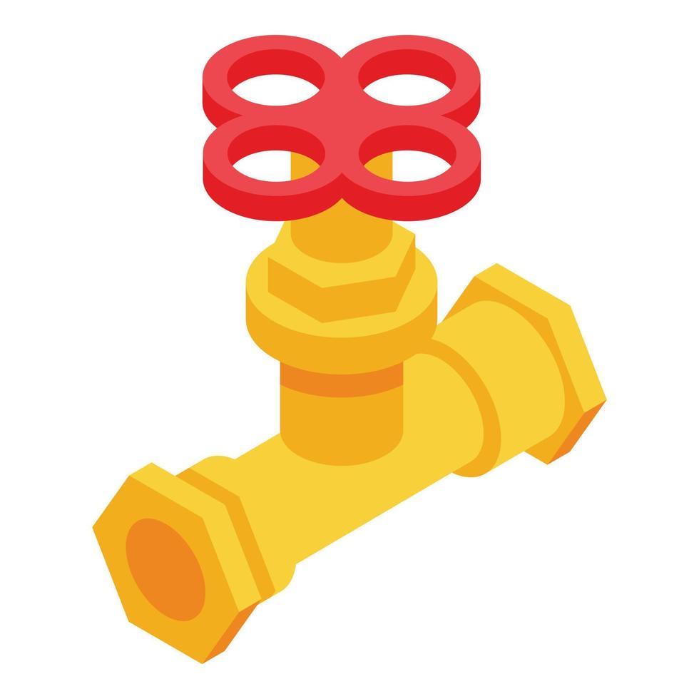 Sewerage water tap icon, isometric style vector