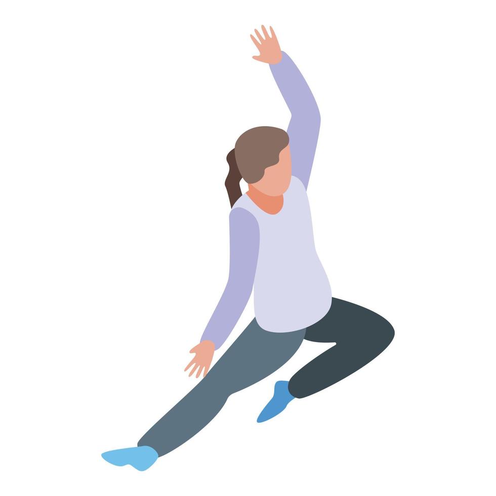 Pilates strength icon, isometric style vector