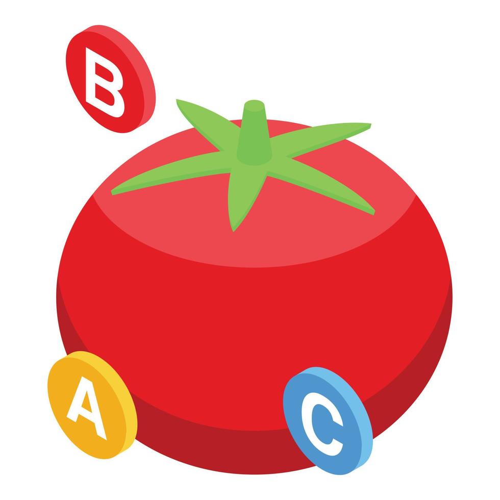 Gmo tomato icon, isometric style vector