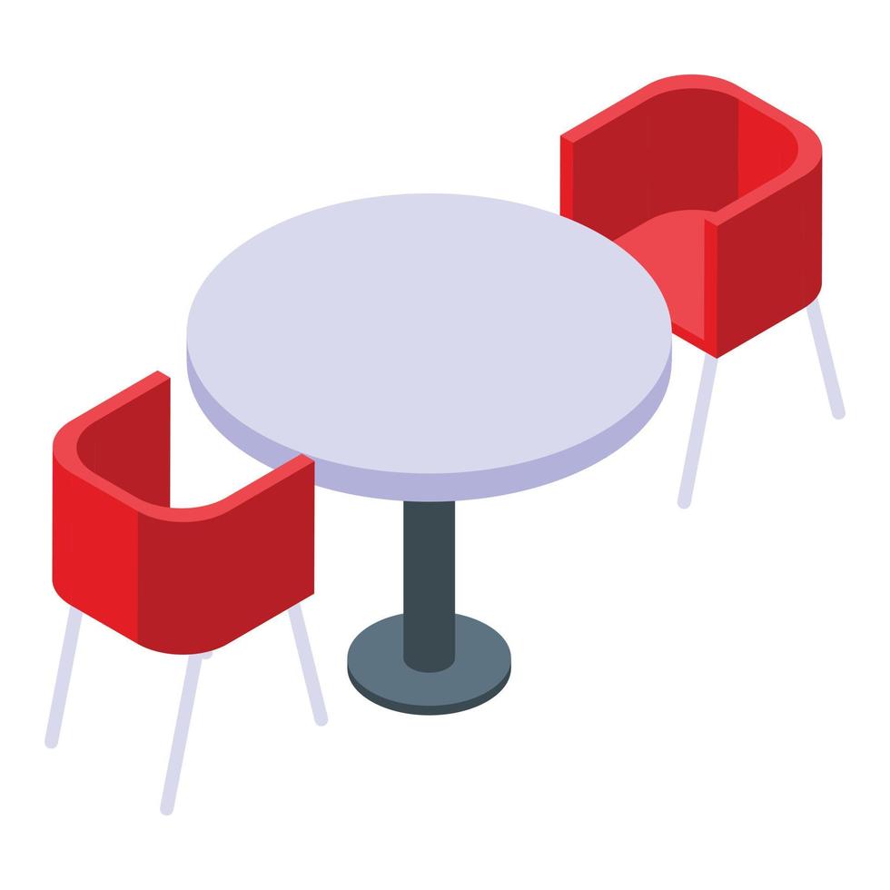 Meeting table icon, isometric style vector