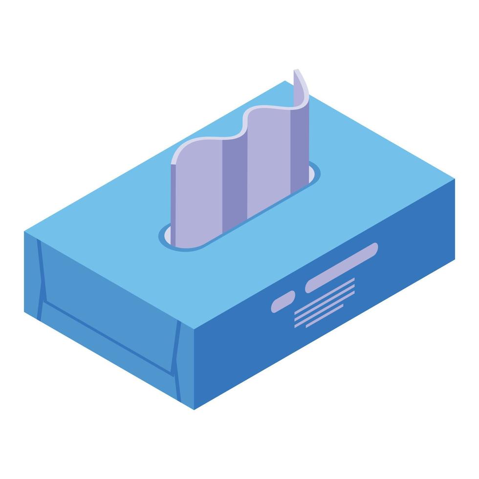Tissue box icon, isometric style vector