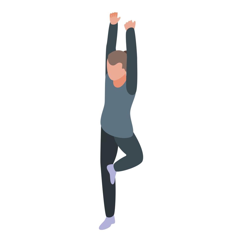 Pilates position icon, isometric style vector