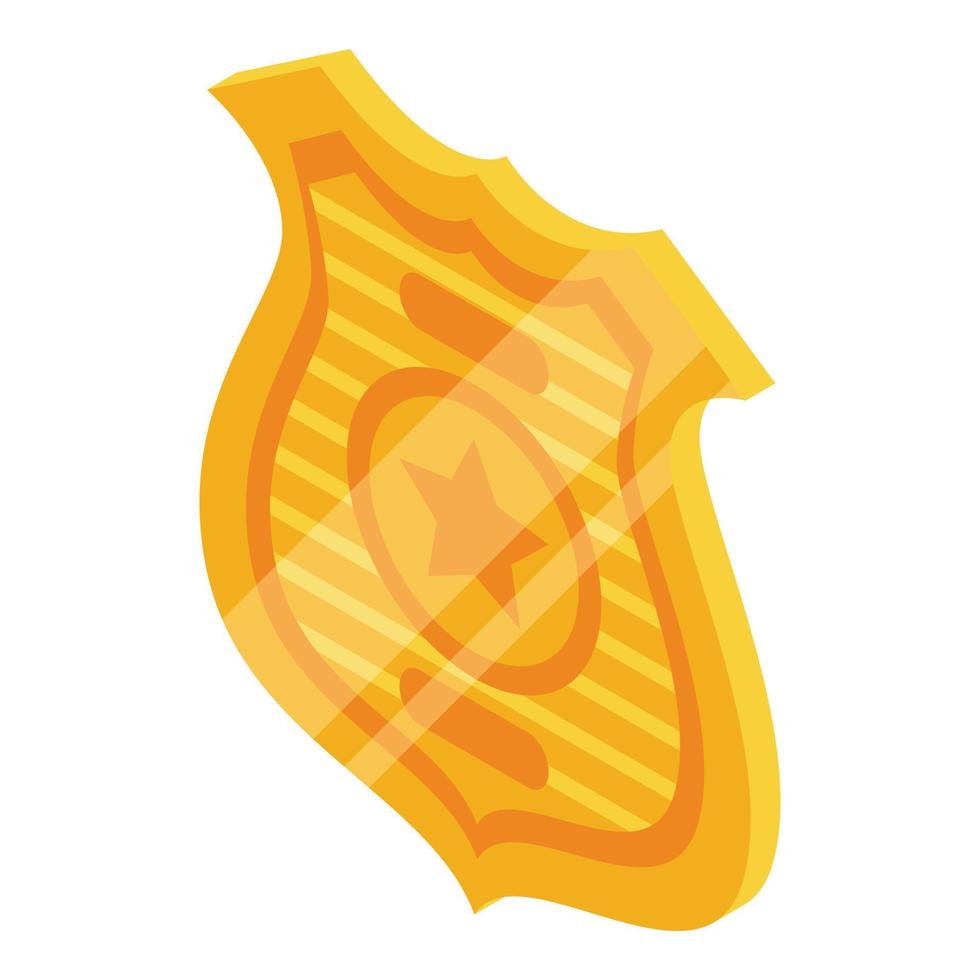 Police badge icon, isometric style vector