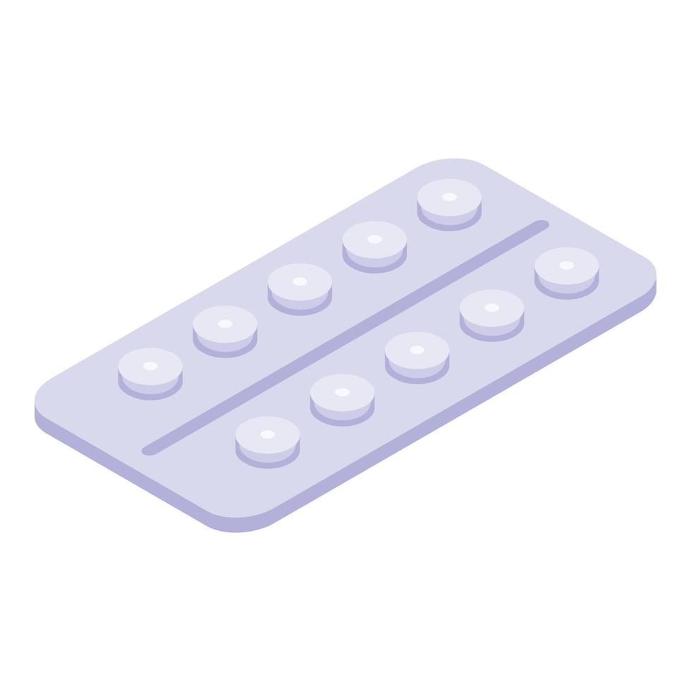 Allergy tablets icon, isometric style vector