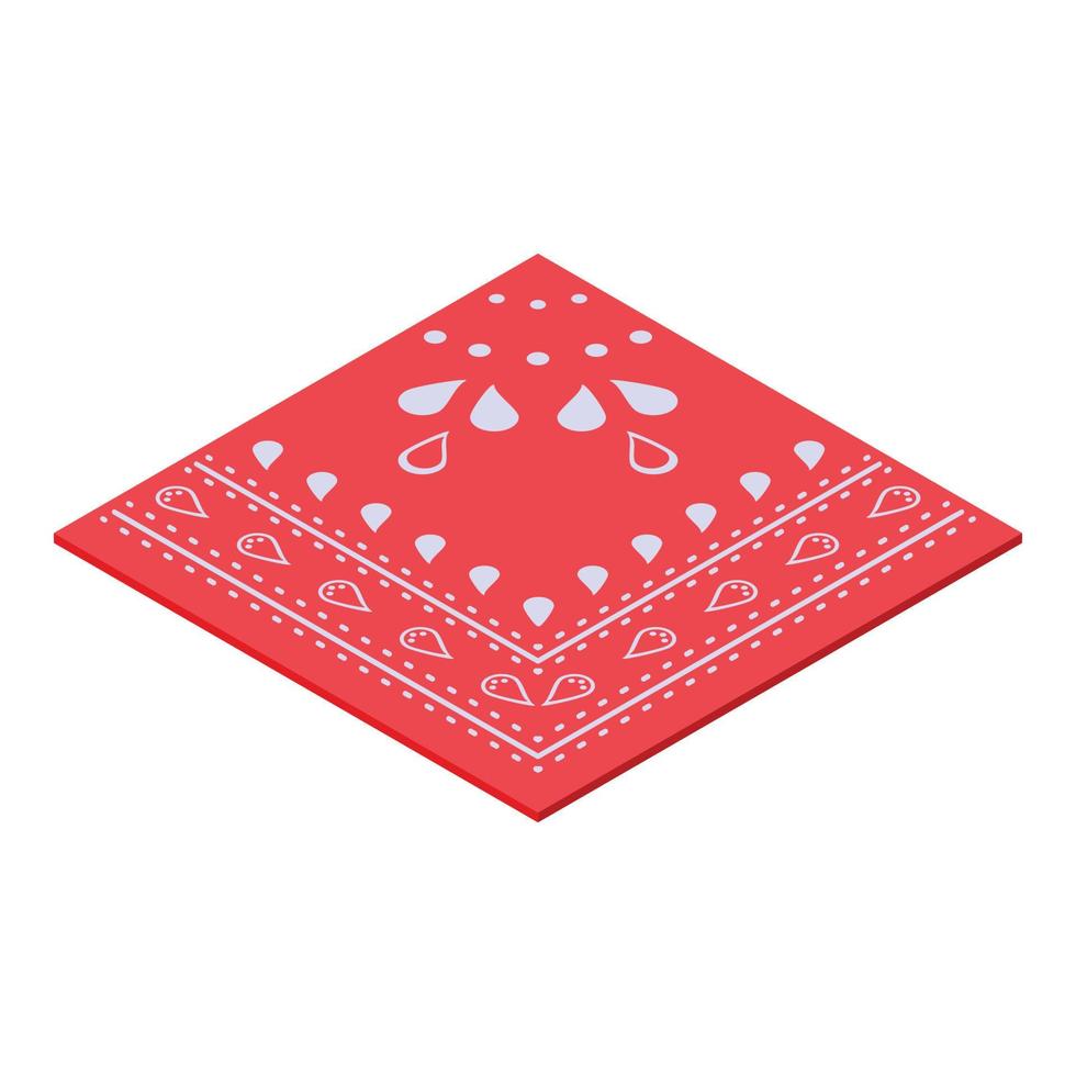 Folded handkerchief icon, isometric style vector