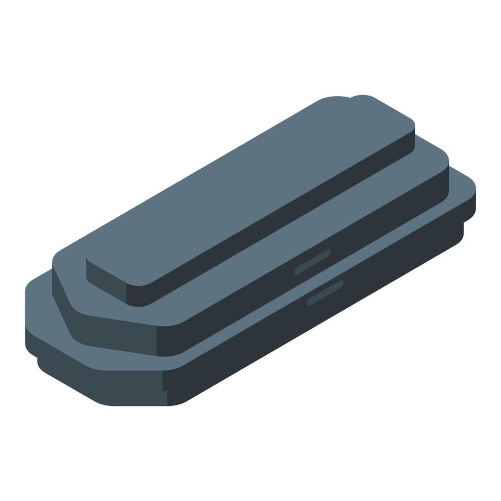 Car roof travel baggage icon, isometric style vector