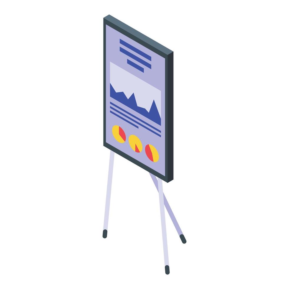 Business dashboard icon, isometric style vector