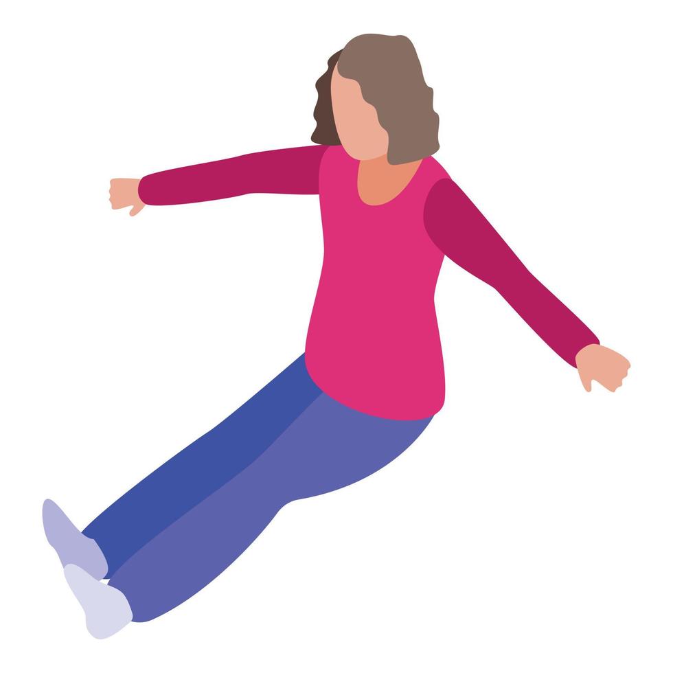Pilates pose icon, isometric style vector