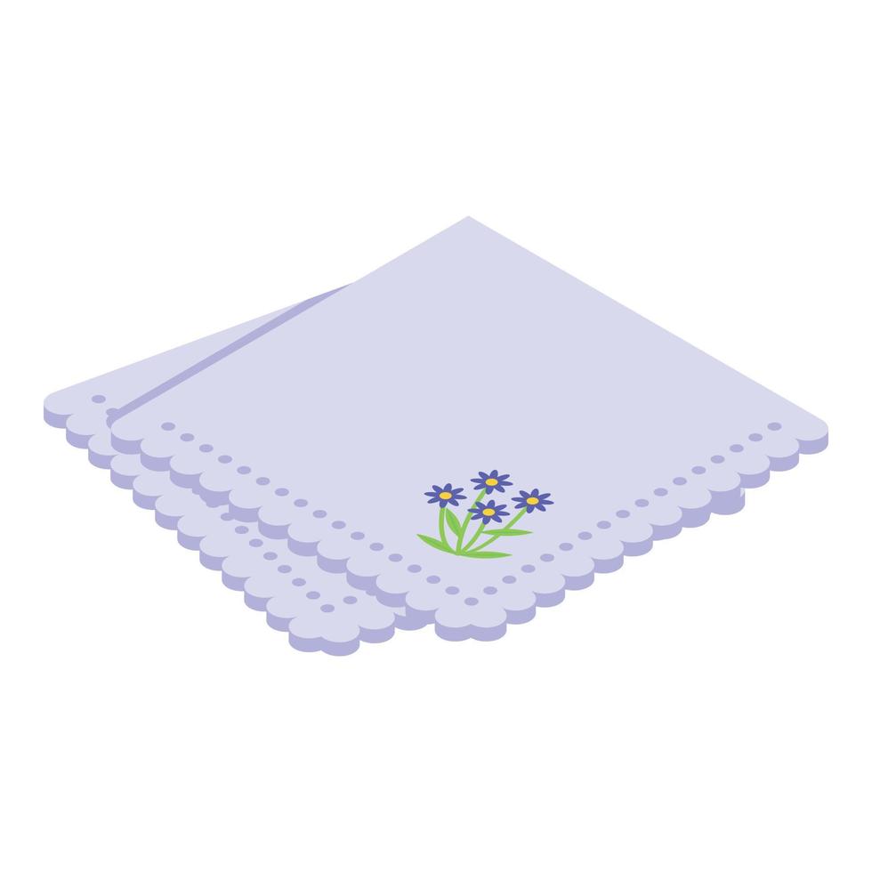 Dinner handkerchief icon, isometric style vector