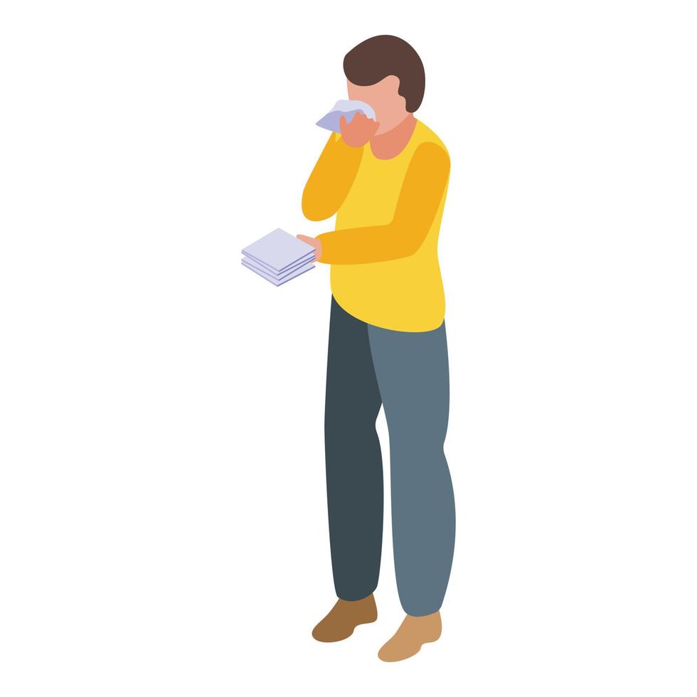 Season allergy icon, isometric style vector