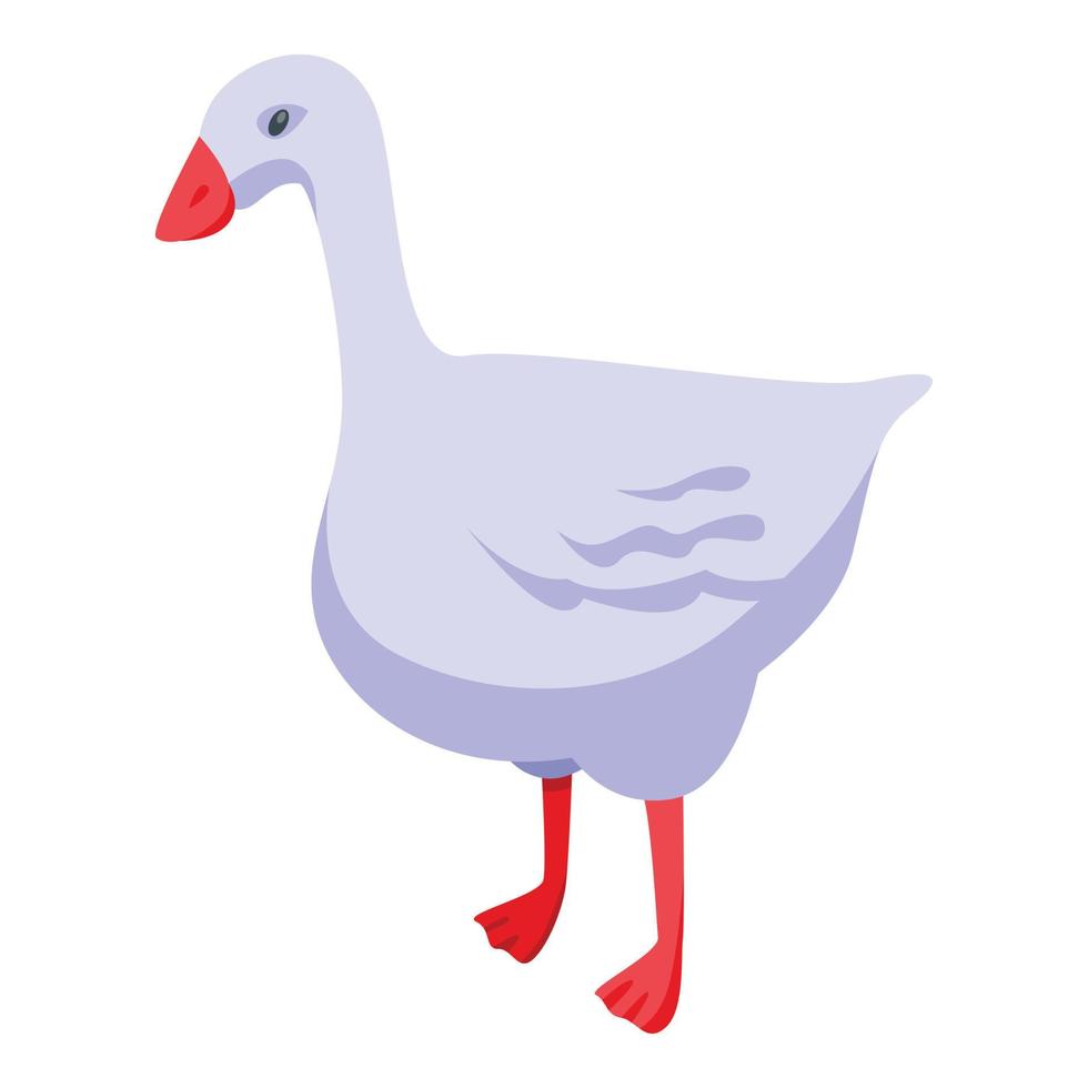 Farm goose icon, isometric style vector