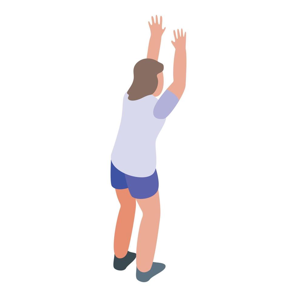 Holiday volleyball player icon, isometric style vector