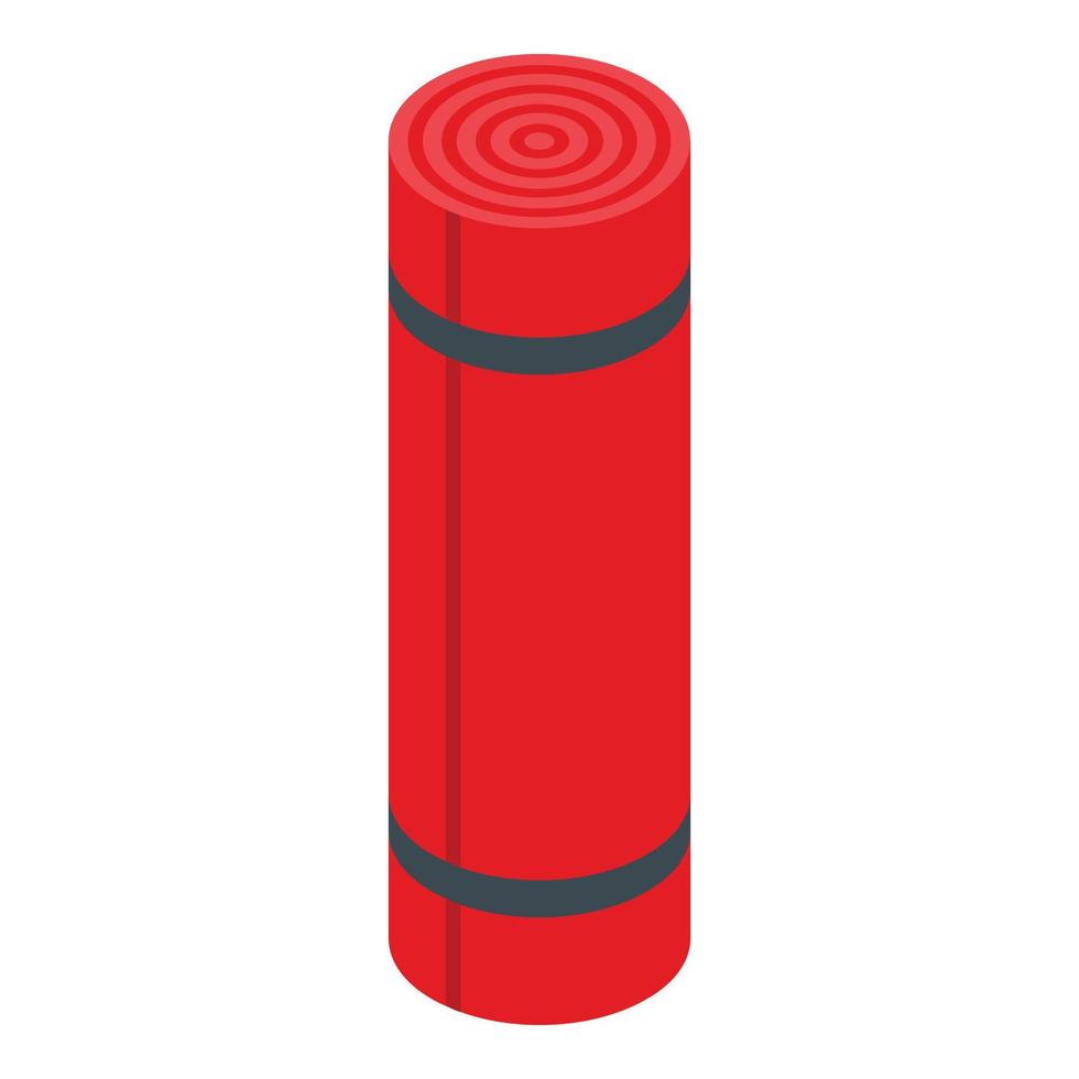 Roll yoga mat icon, isometric style vector