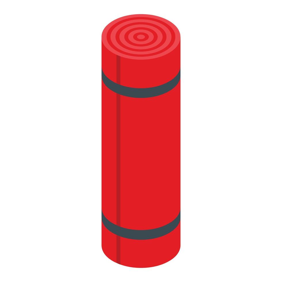 Roll yoga mat icon, isometric style vector