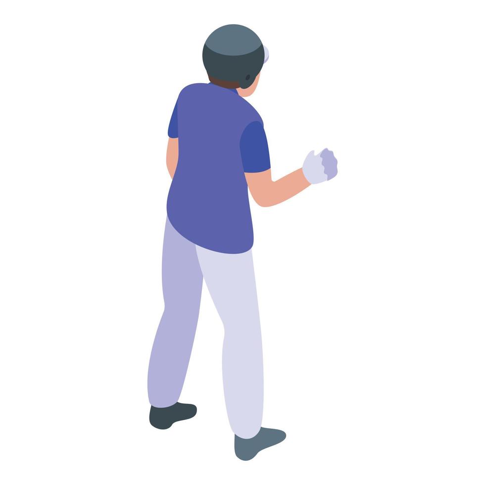 Baseball training icon, isometric style vector