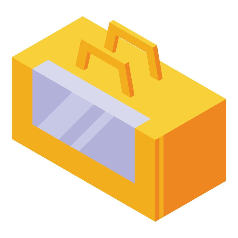 Eco briefcase icon, isometric style vector