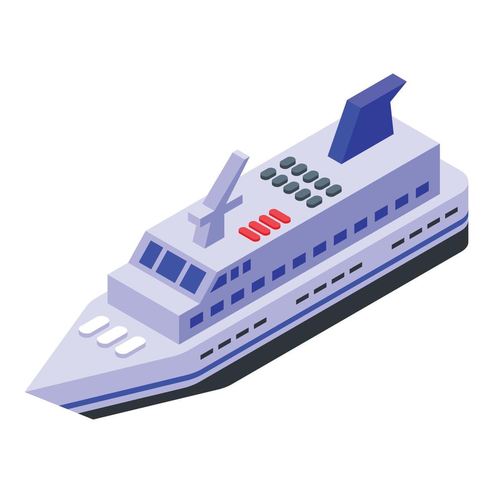 Ferry journey icon, isometric style vector