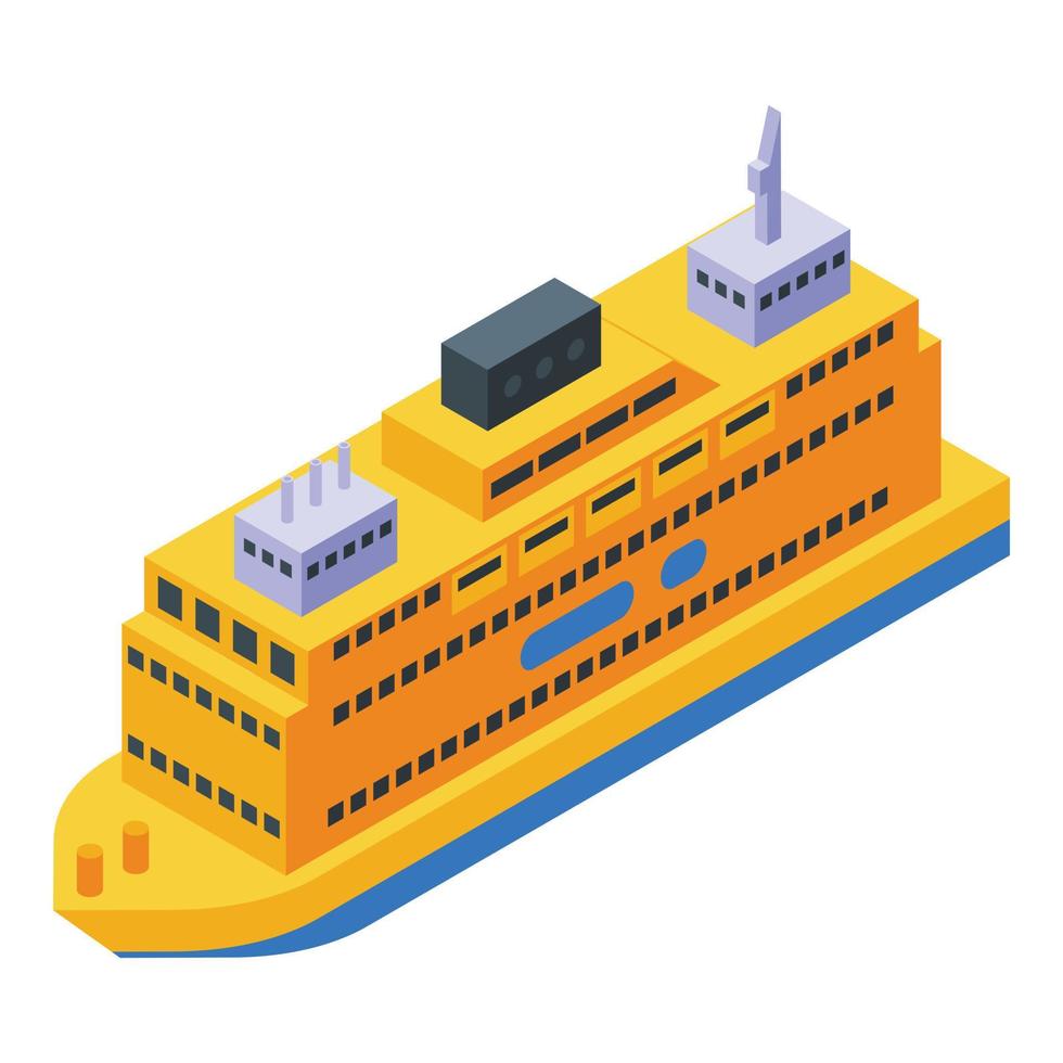 Ferry transport icon, isometric style vector