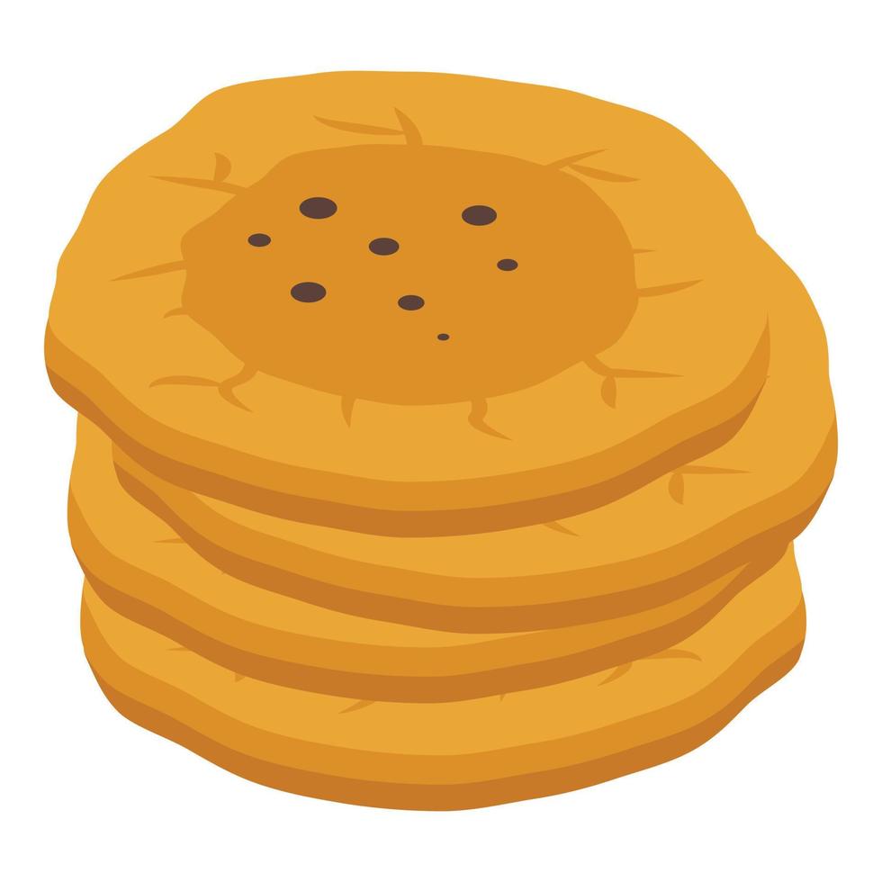 Pita bread stack icon, isometric style vector