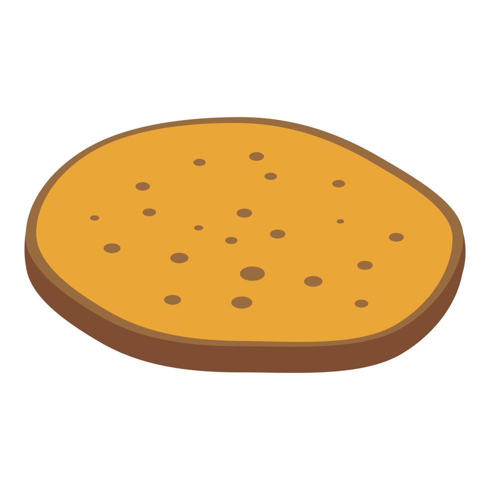 icono de pan de pita cocido, estilo isométrico vector