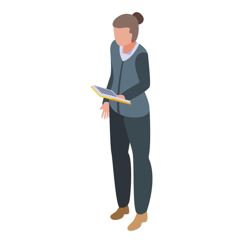 Contribute work icon, isometric style vector