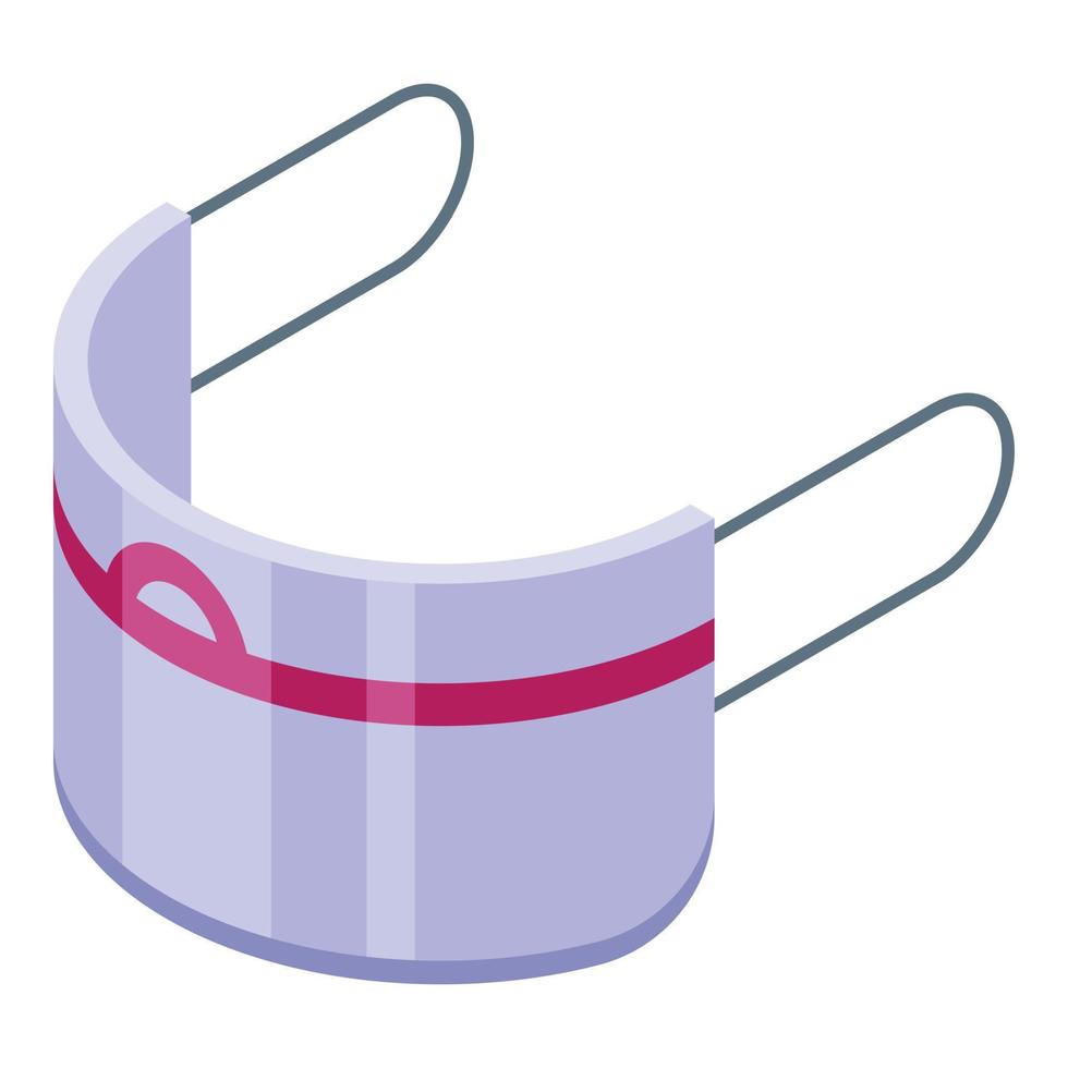Medical face shield icon, isometric style vector