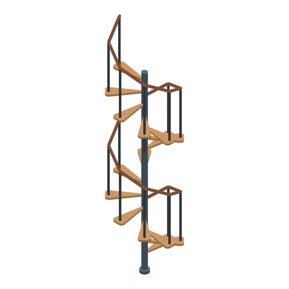 Helical spiral staircase icon, isometric style vector