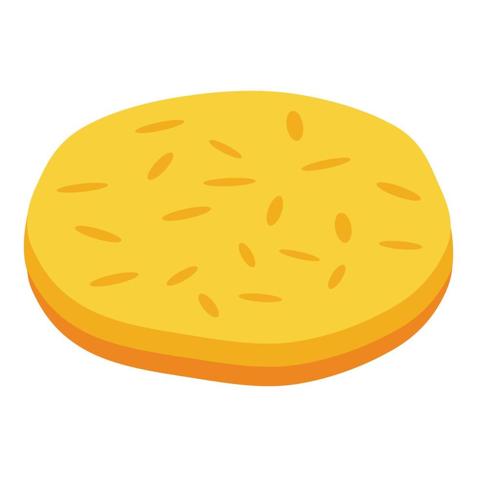 Soft pita bread icon, isometric style vector