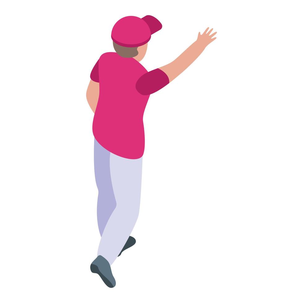 Baseball sport player icon, isometric style vector