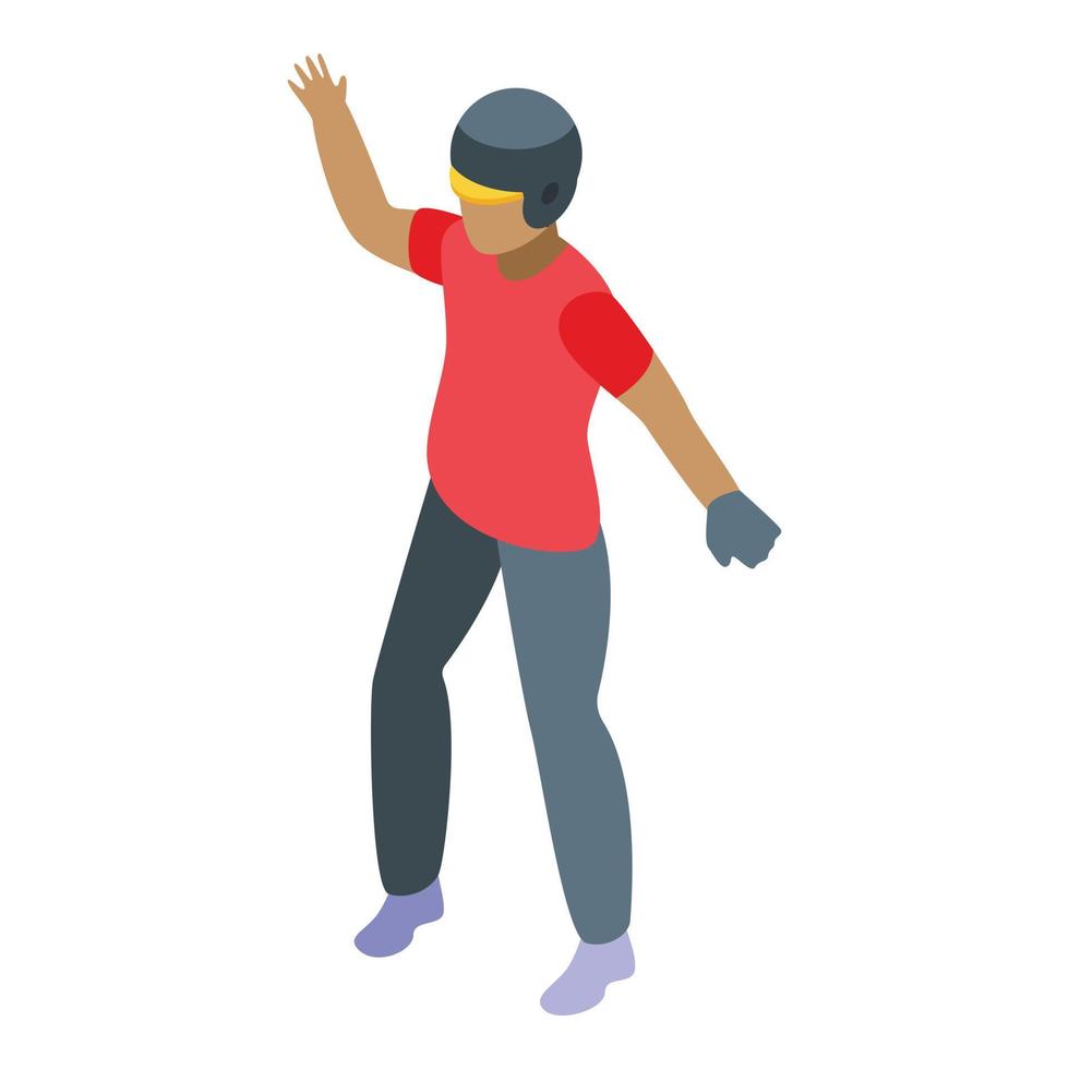Baseball pitcher icon, isometric style vector