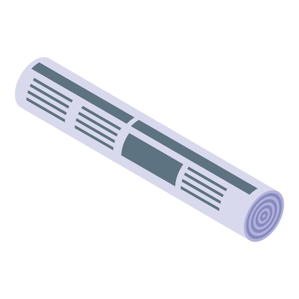 Newspaper roll icon, isometric style vector