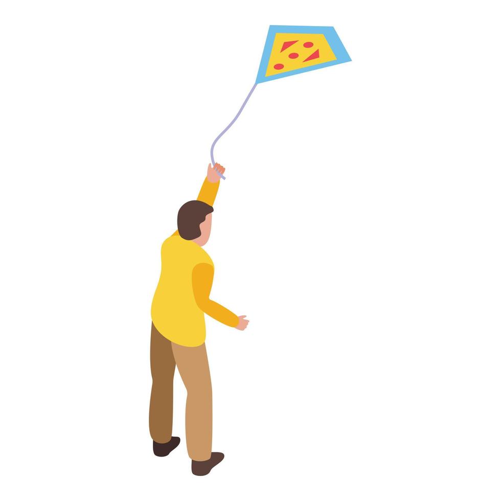Kid kite icon, isometric style vector