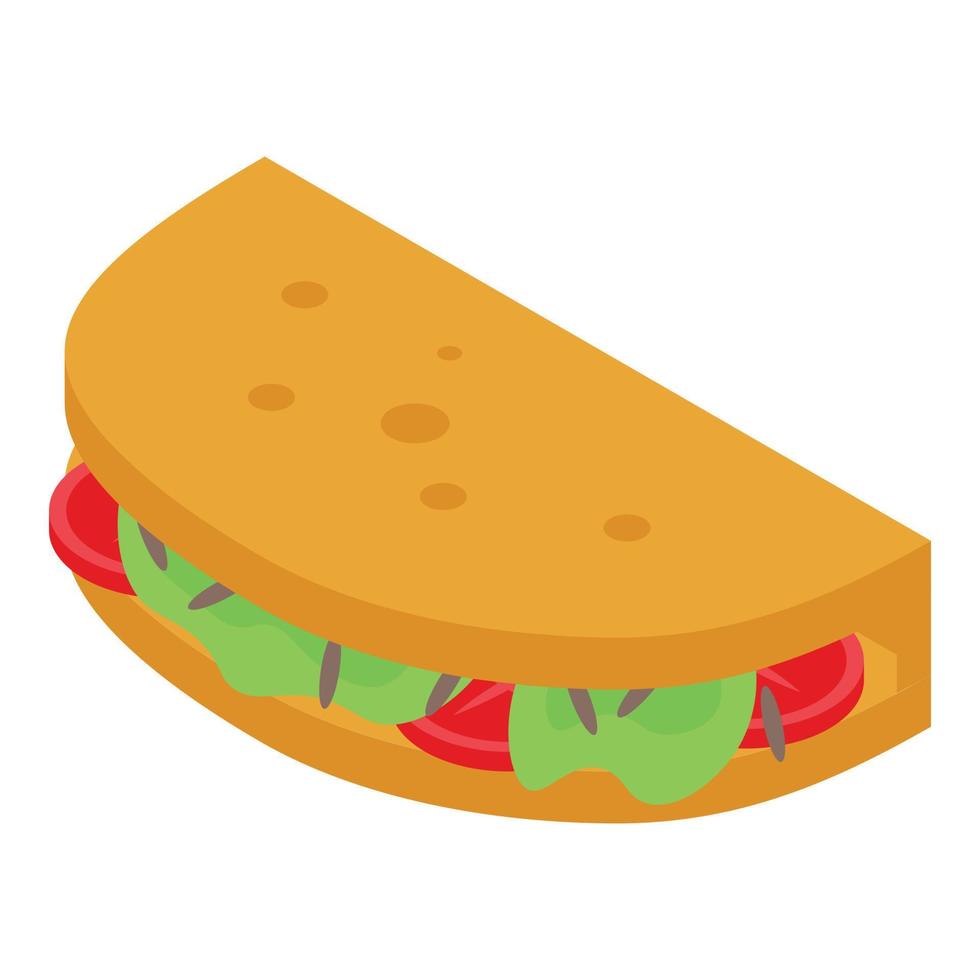 Pita bread icon, isometric style vector