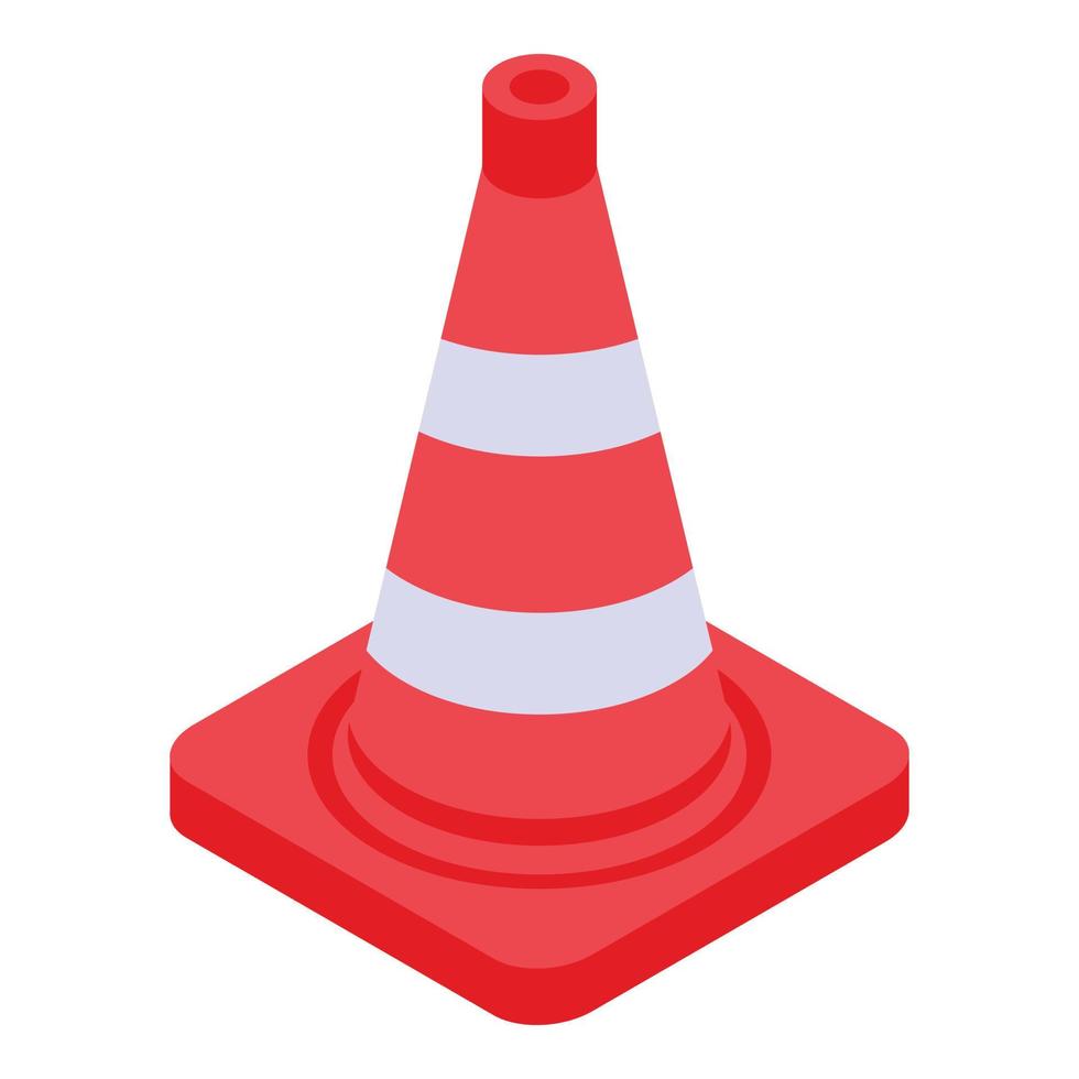 Road cone icon, isometric style vector