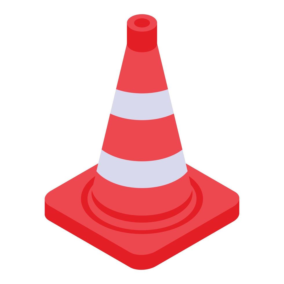 Road cone icon, isometric style vector