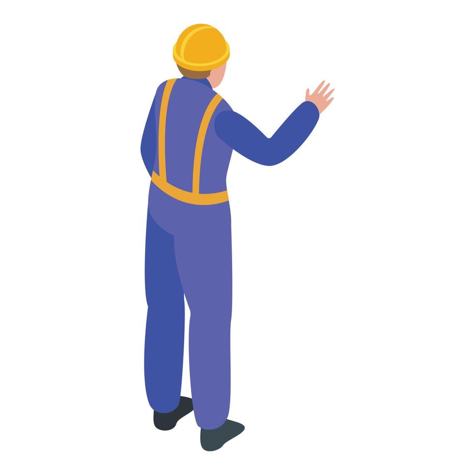 Road worker icon, isometric style vector