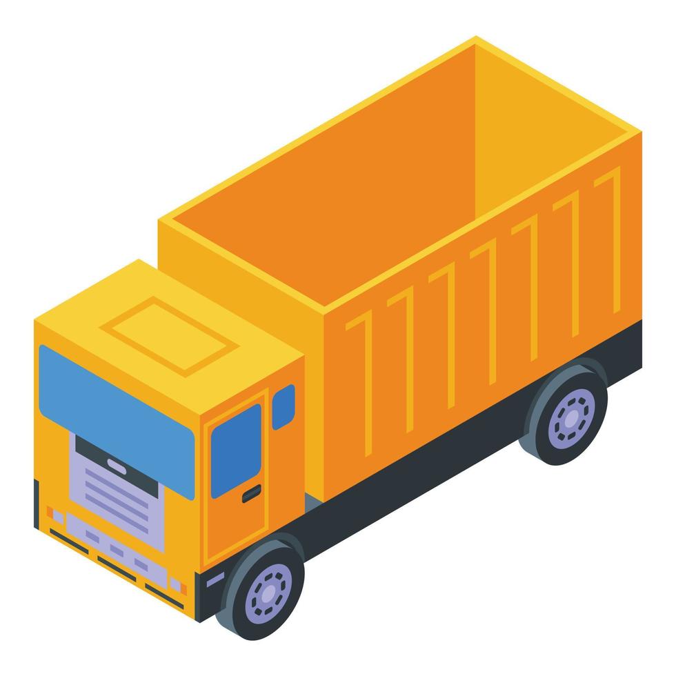 Construction truck icon, isometric style vector