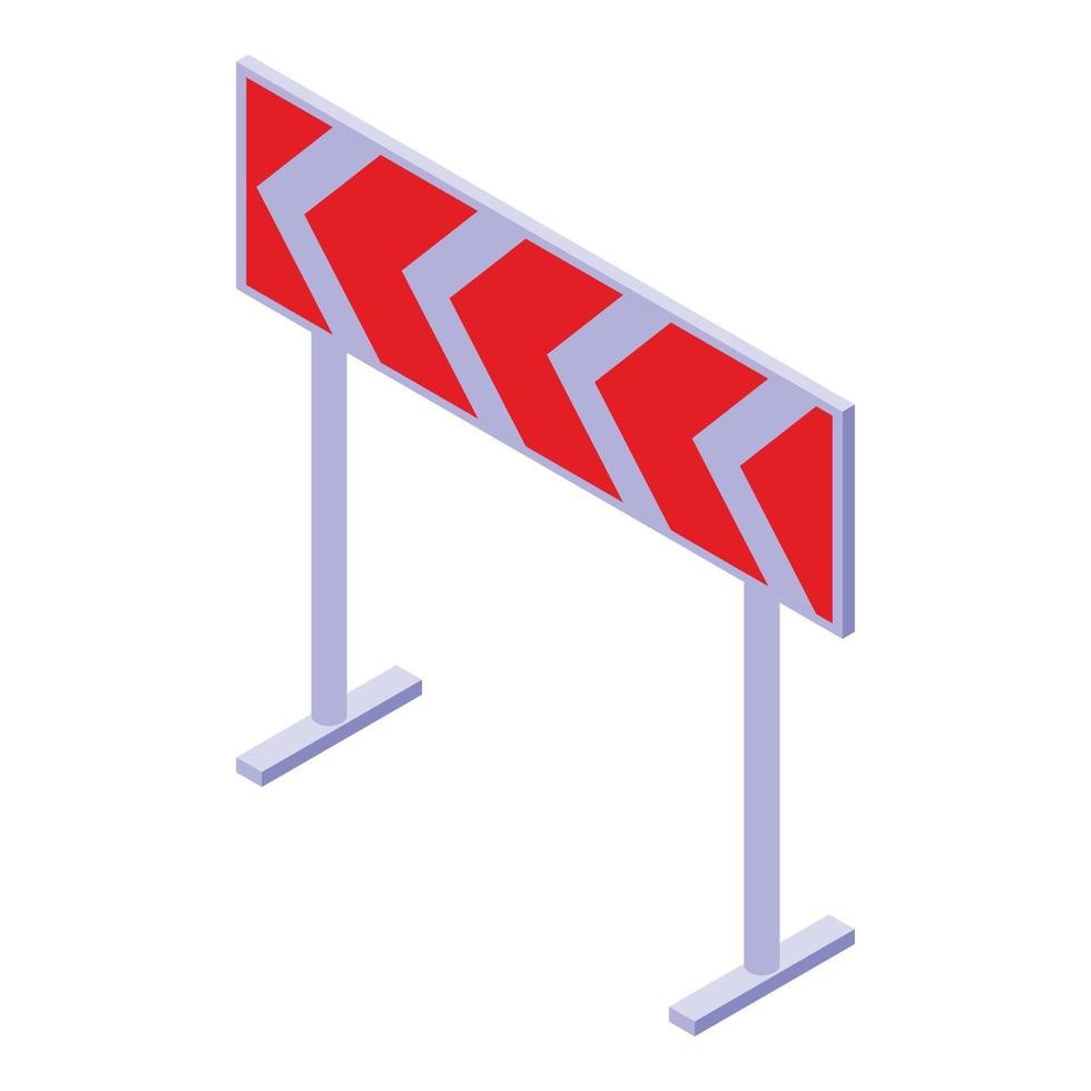 Road barrier icon, isometric style vector