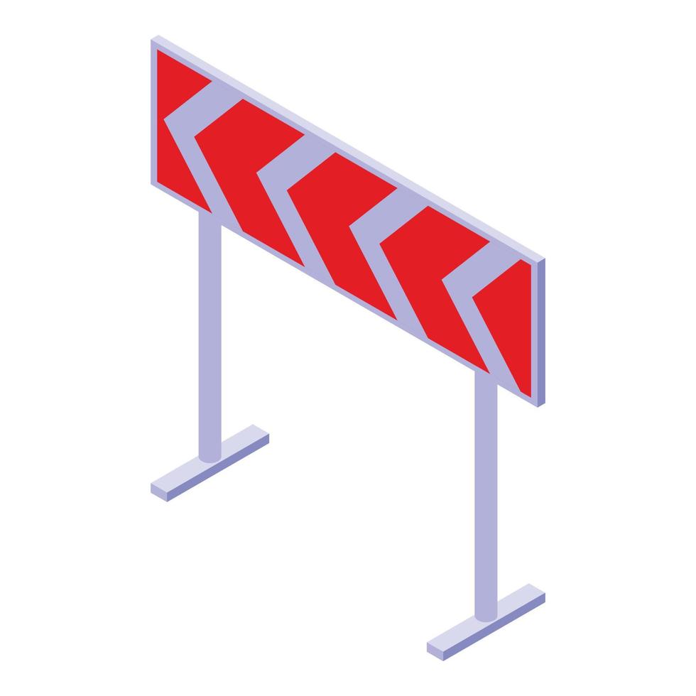 Road barrier icon, isometric style vector