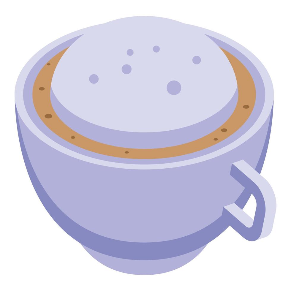 Latte aromatic cup icon, isometric style vector