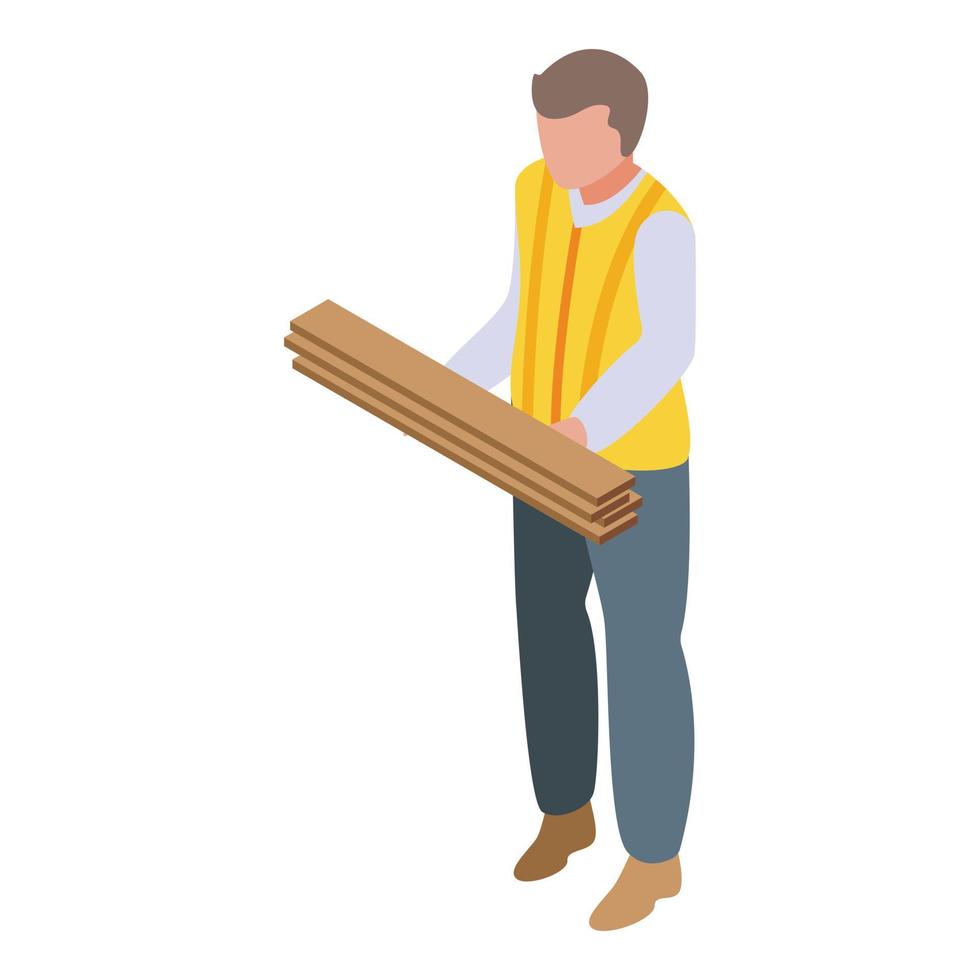 Repair wood floor icon, isometric style vector