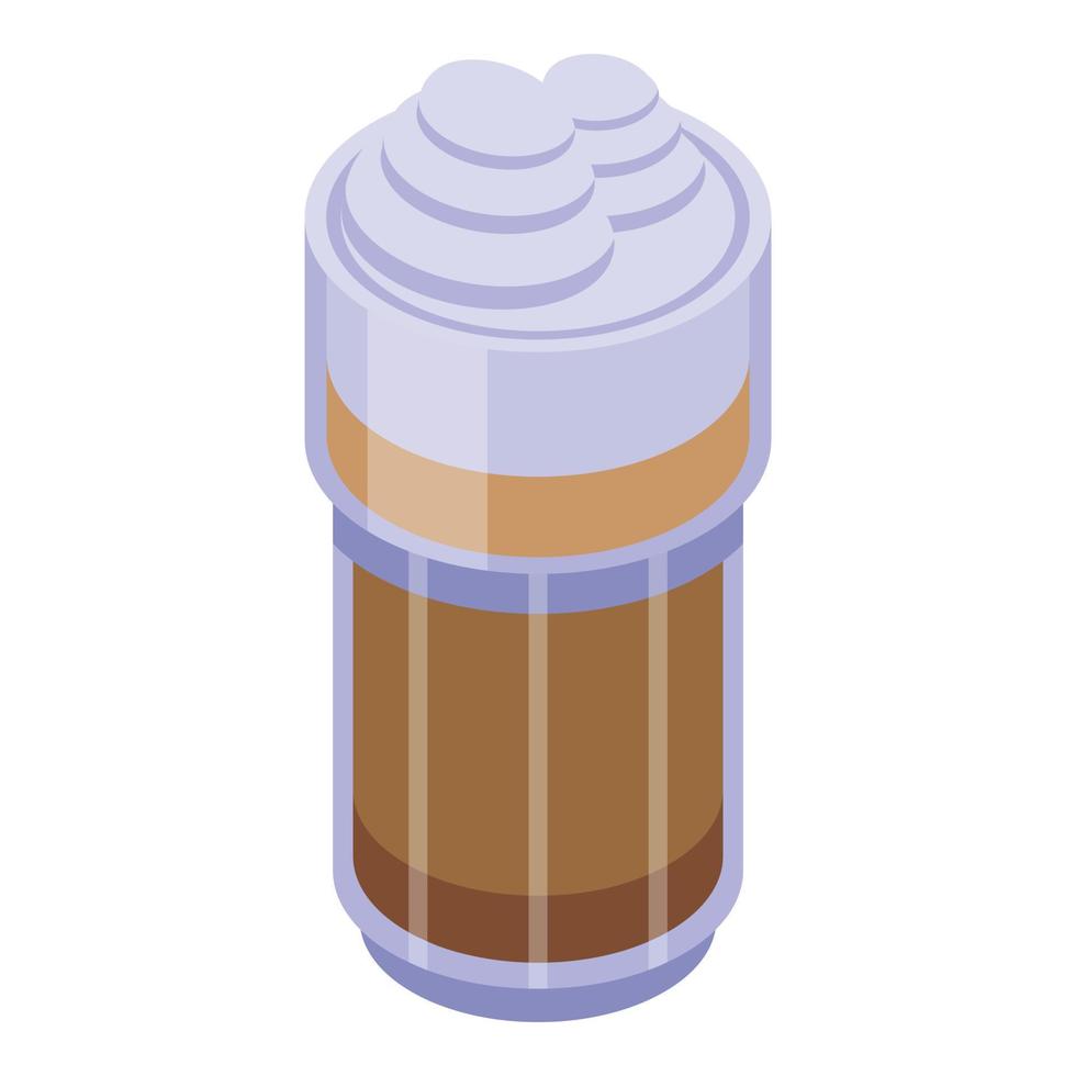 icono de latte de espuma, estilo isométrico vector