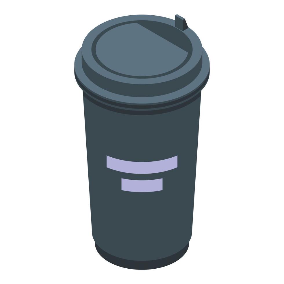 To go latte cup icon, isometric style vector