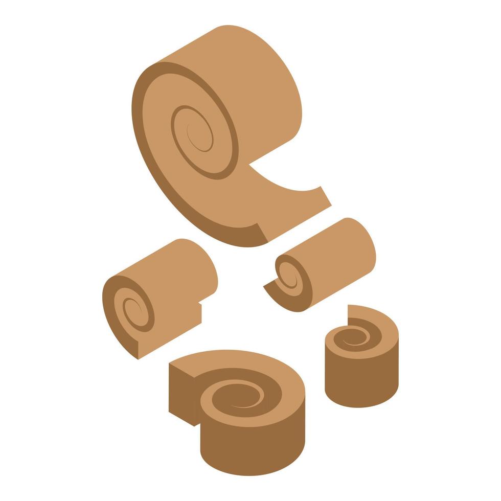 Wood pieces icon, isometric style vector