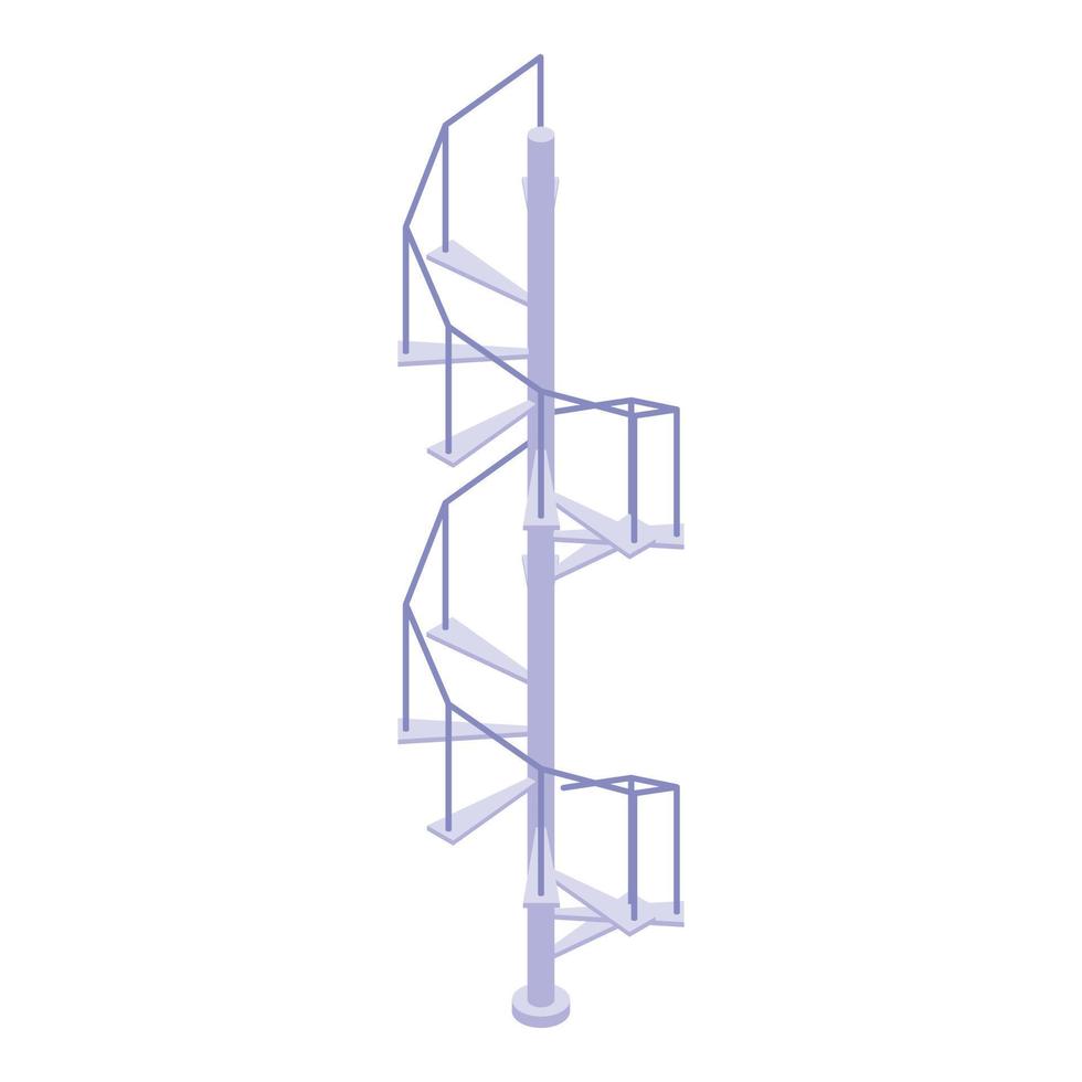 Tower spiral staircase icon, isometric style vector
