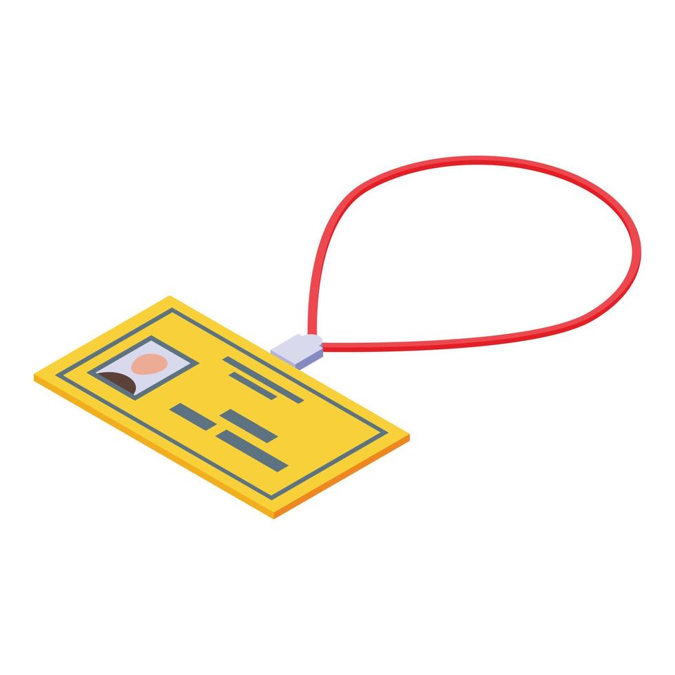 Office id card icon, isometric style vector