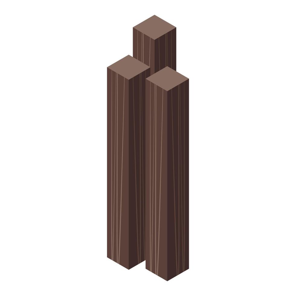 Firewood icon, isometric style vector