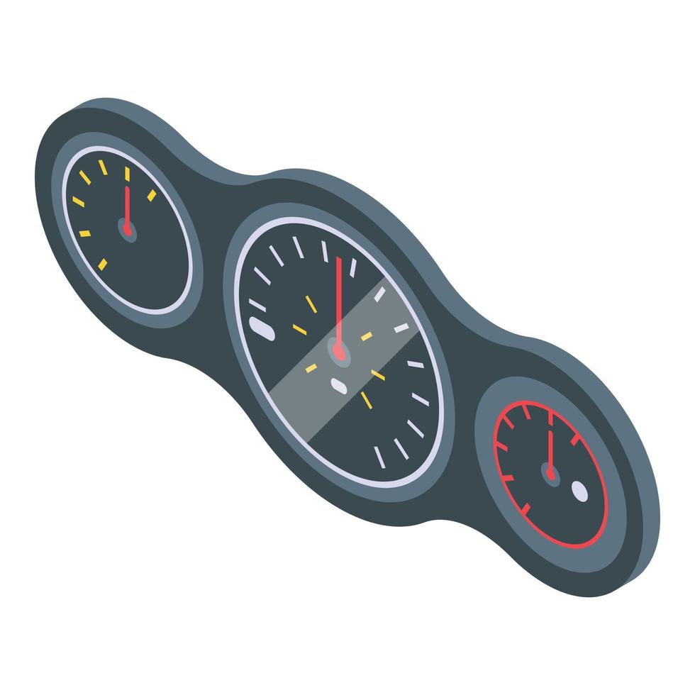 Gauge car dashboard icon, isometric style vector