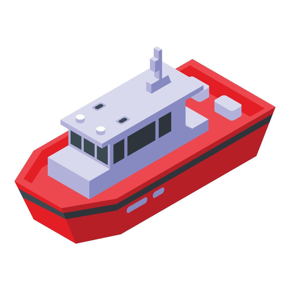 Aid rescue boat icon, isometric style vector